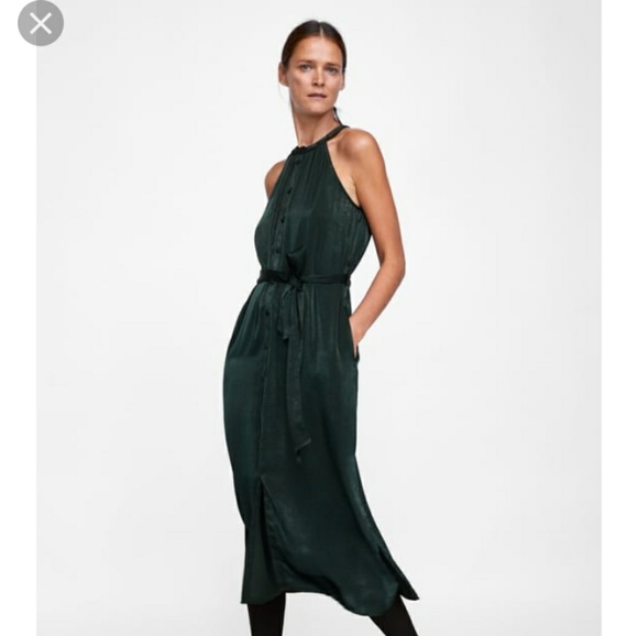 zara silk midi dress